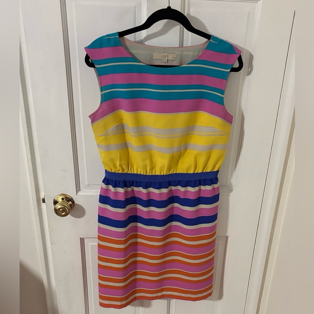 Colorful Striped Ladies Petite Dress